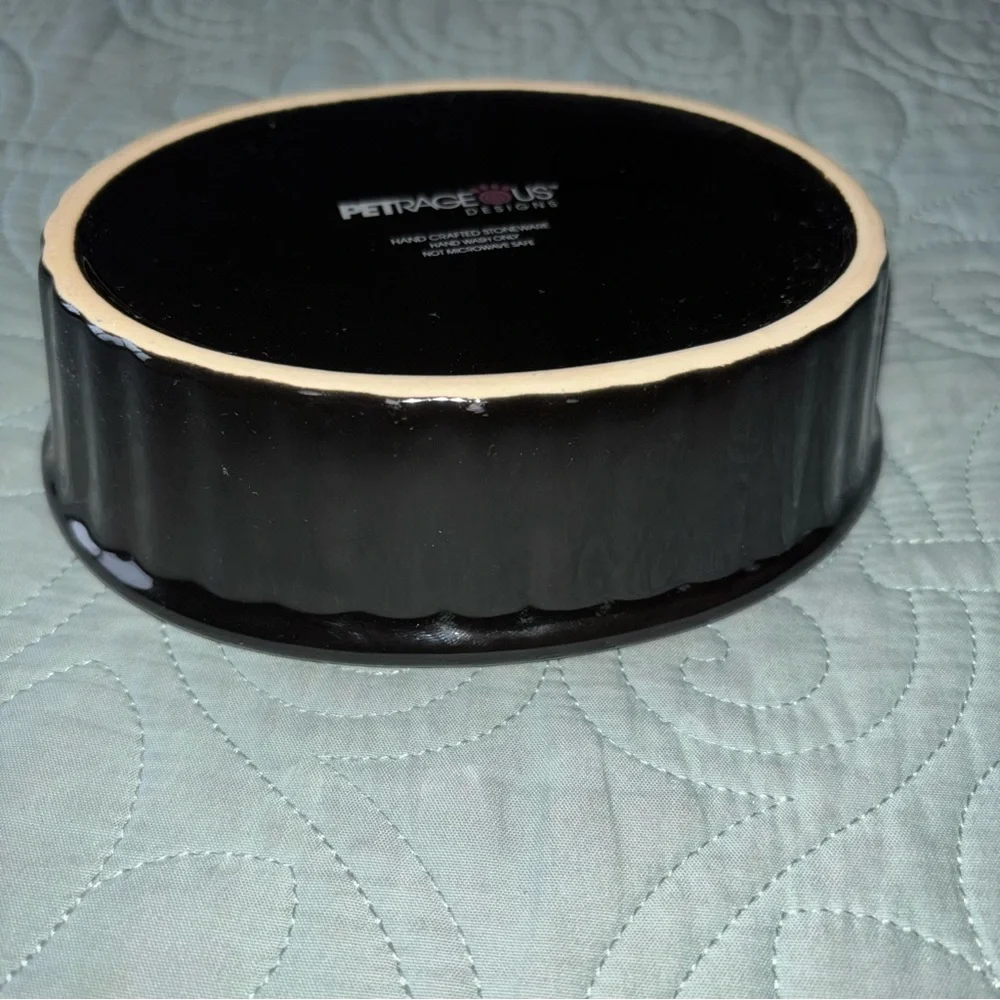 Black Ceramic MEOW Bowl